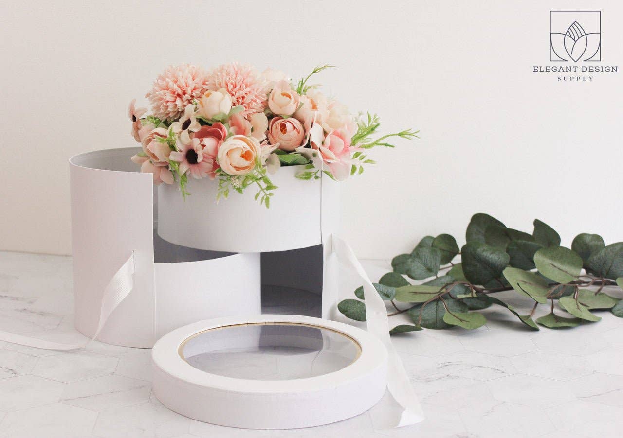 Elegant Design Supply – Engroshandel Gaveæske – To lag rund blomsterkasse med klart låg21