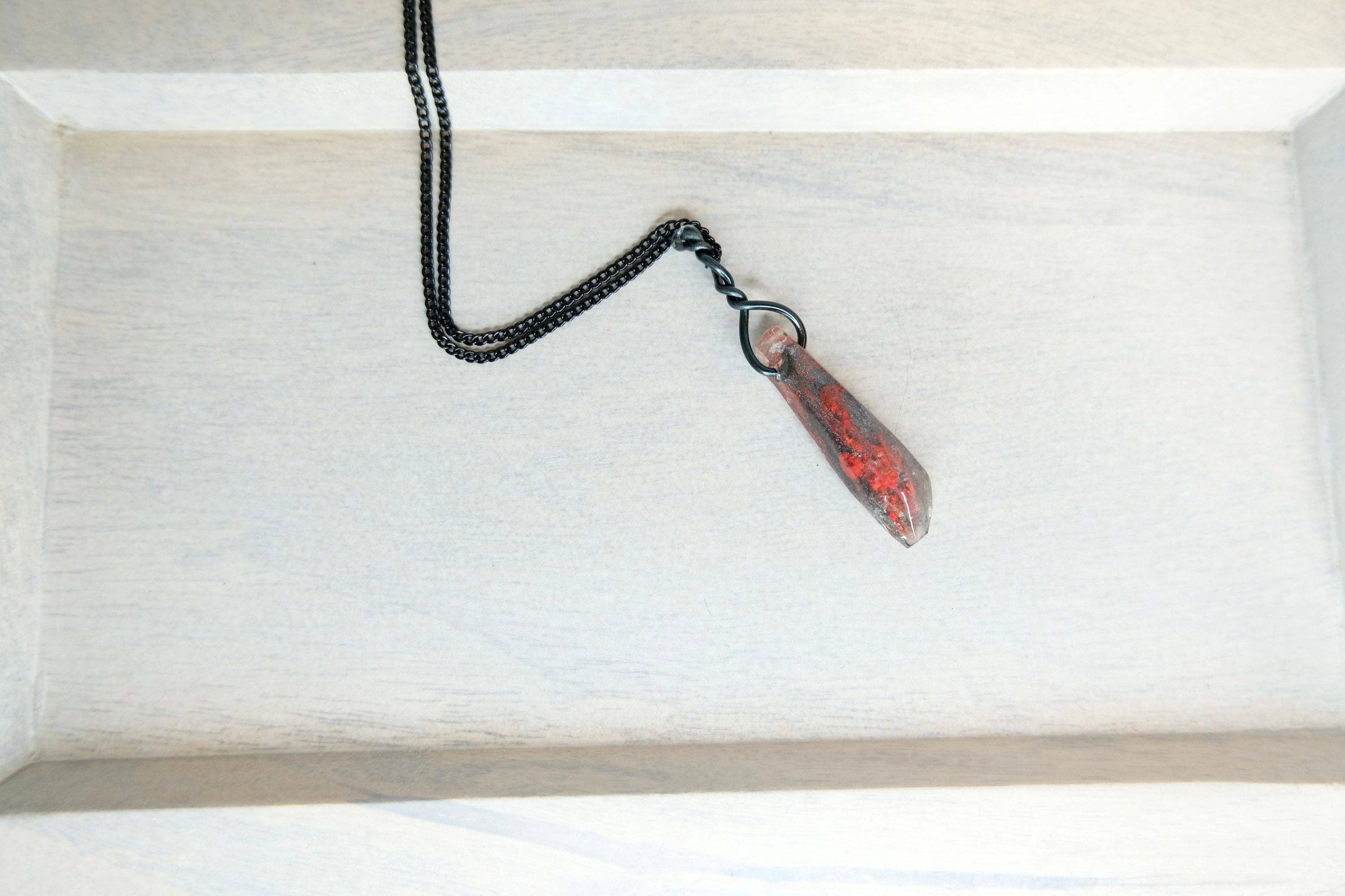 BlueButterflyBazaar - Wholesale Pendant/Charm Necklace - Darth Maul’s Kyber Crystal Small Pendant Necklace Red and Black crystal Star Wars Gift1