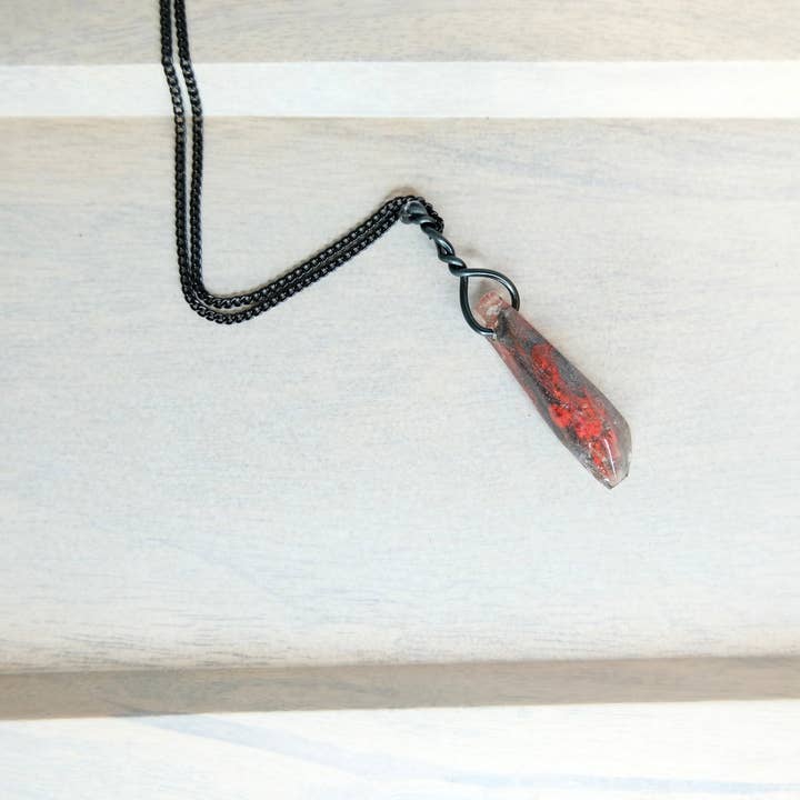 BlueButterflyBazaar - Wholesale Pendant/charm necklace - Darth Maul’s Kyber Crystal Small Pendant Necklace Red and Black crystal Star Wars Gift1