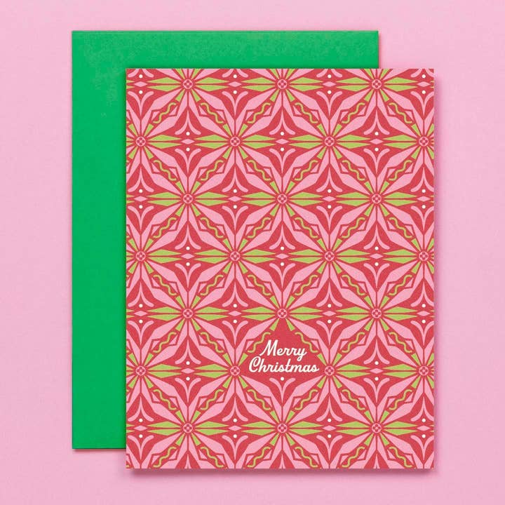 Kaleidoscope Christmas • Retro Pattern Christmas Card or Set for wholesale by My Darlin'