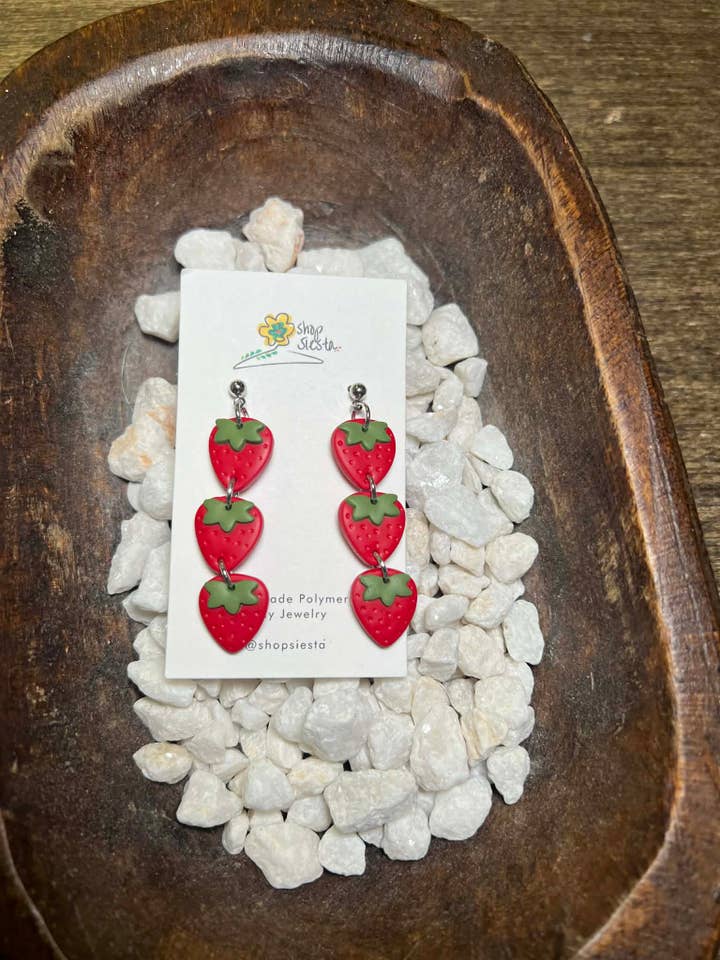 Strawberry Trio Dangles for wholesale by Siesta Wholesale