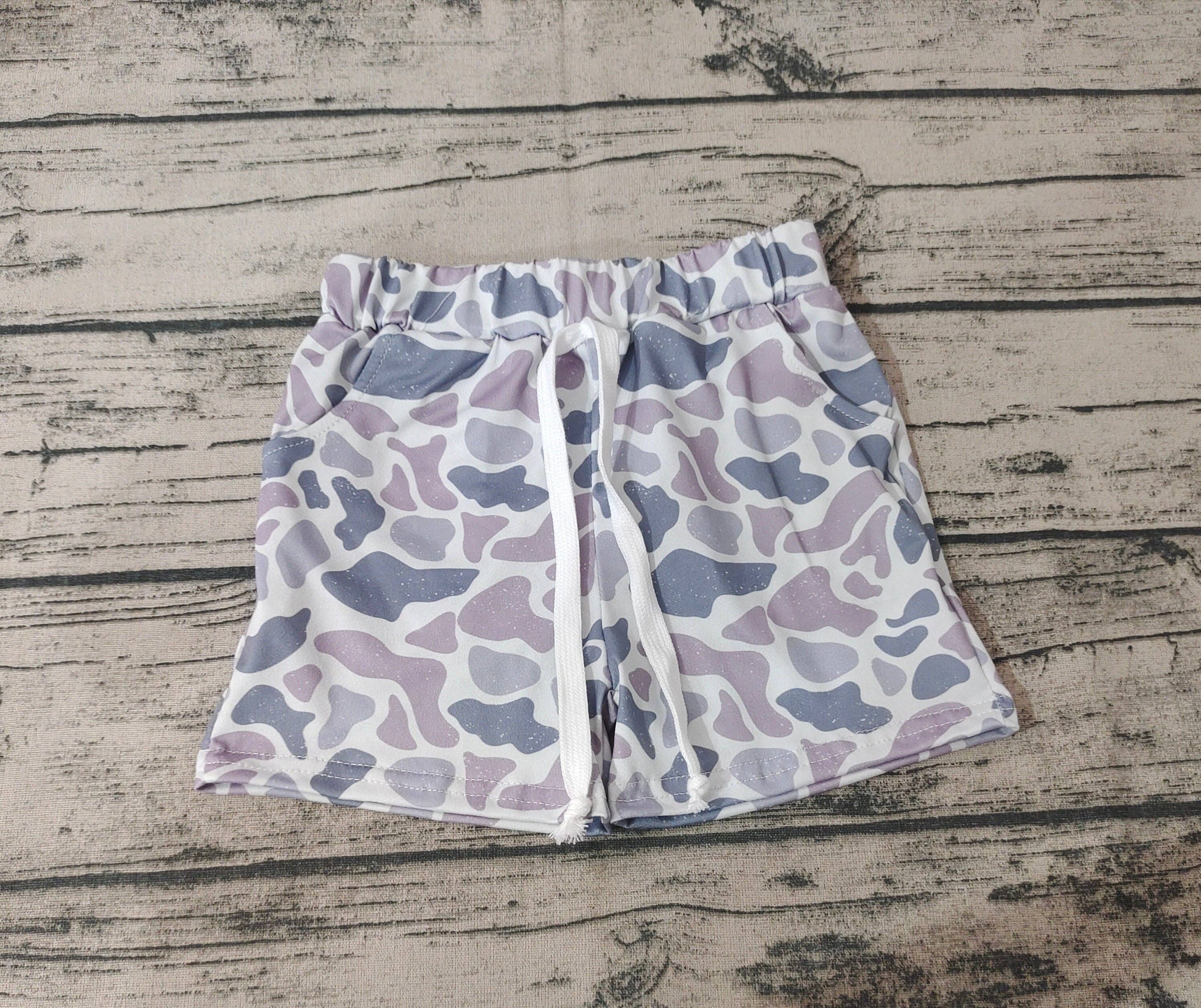 Aier Wholesale - Vente Short – enfant - Short de chasse d'été gris à imprimé camouflage pour bébés et garçons1