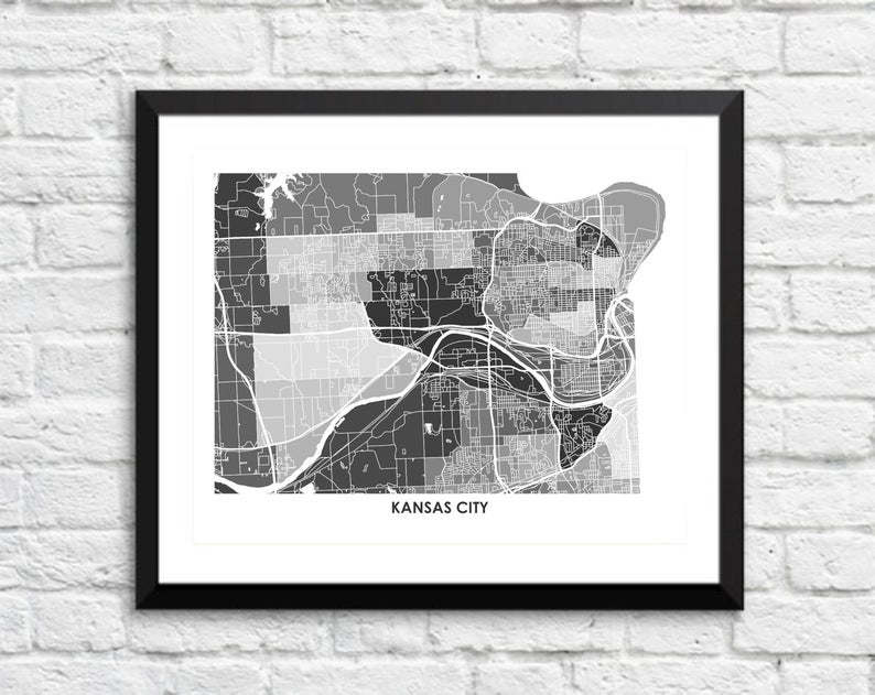 Juanita's Adventures - Wholesale Art Print - Juanitas Kansas City Kansas Map Print2