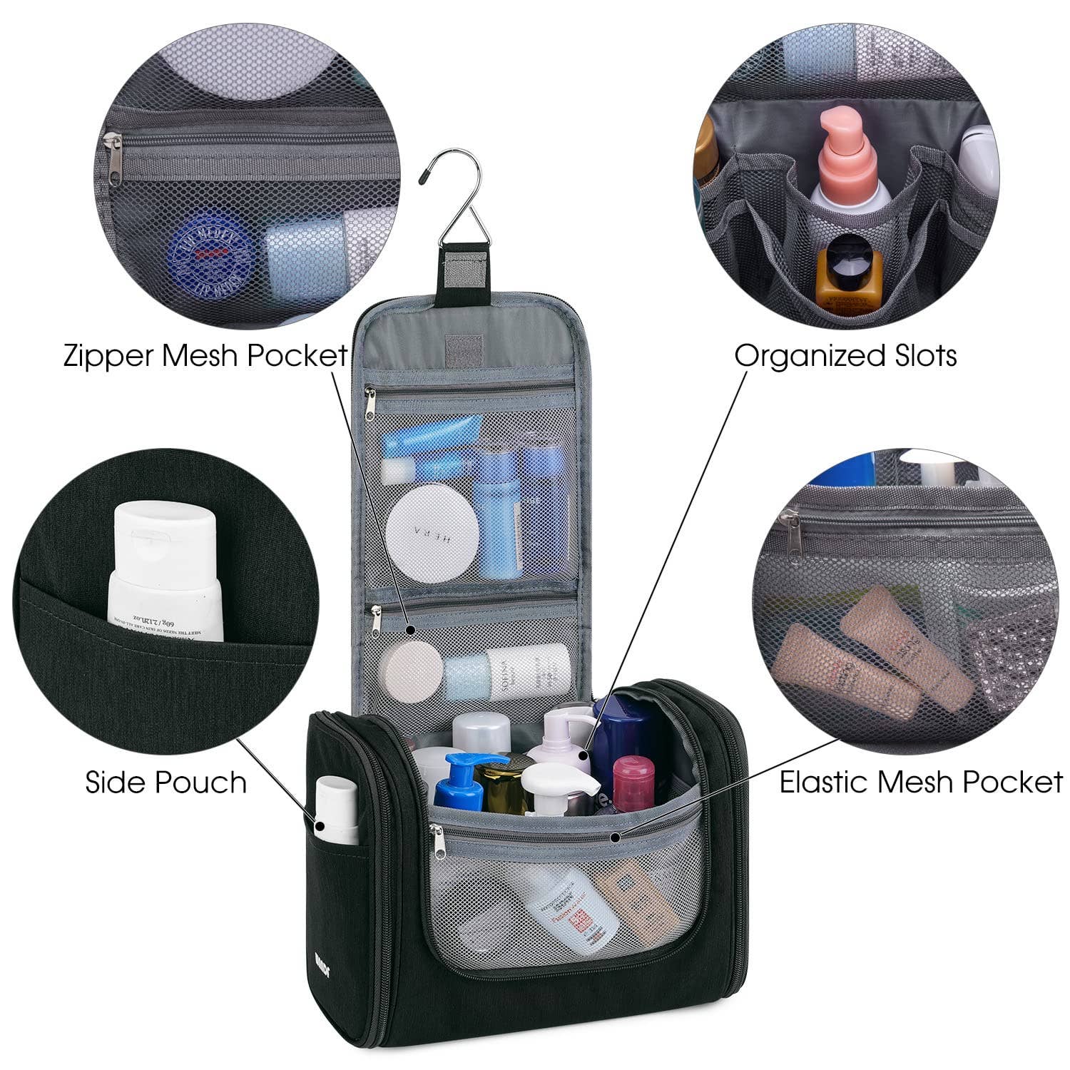 wandf – Bolsa de higiene pessoal - Mulher por atacado – wandf Bolsa de Viagem Suspensa para Higiene e Maquiagem com Estampa Animal Print11