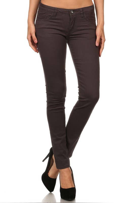 Bagel - Wholesale Jeans - Women's - Solid Mid Rise Skinny jeans Pants2