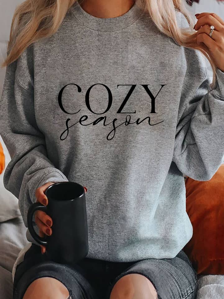 Cozy Season, Noël, sweat-shirt à col rond unisexe en polaire pour la vente par Top Avenue