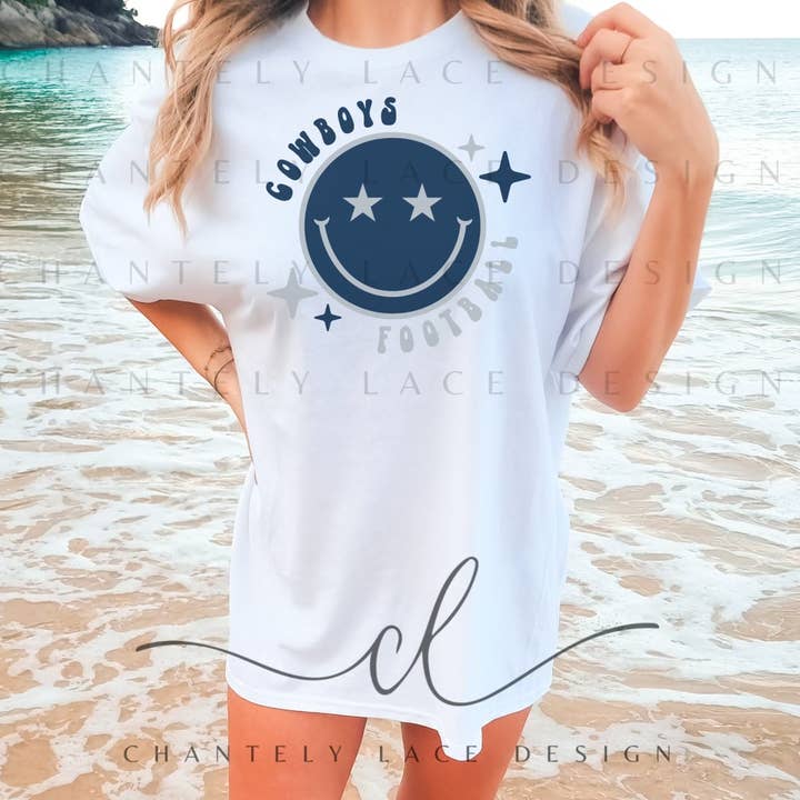 Dallas Cowboys Football Smile Groovy Comfort Farben für den Großhandel von Chantely Lace
