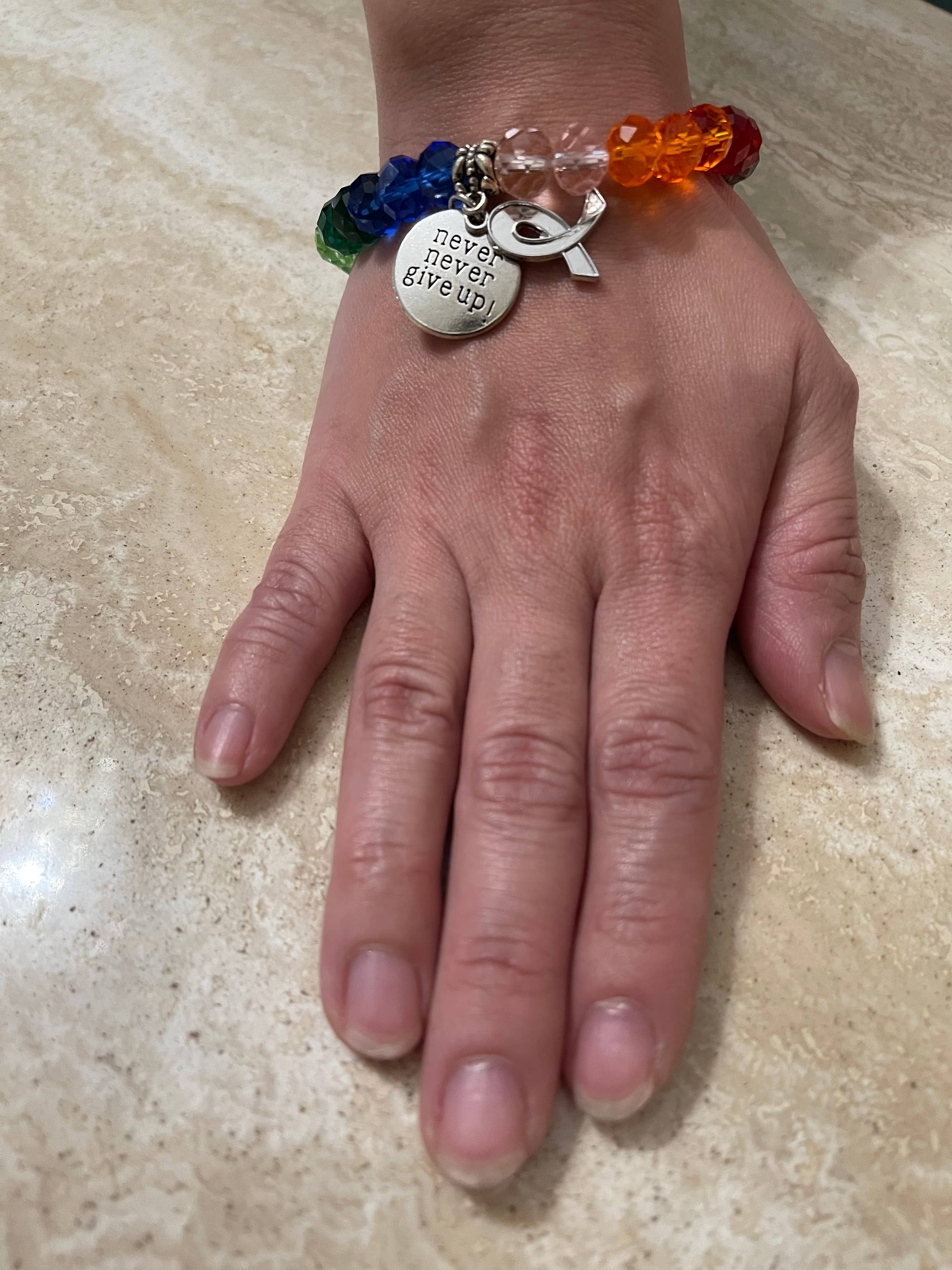 Fiona Accessories – wholesale Charm/dangle bracelet – Multicolor Cancer Awareness Bracelet For Women Survivors6