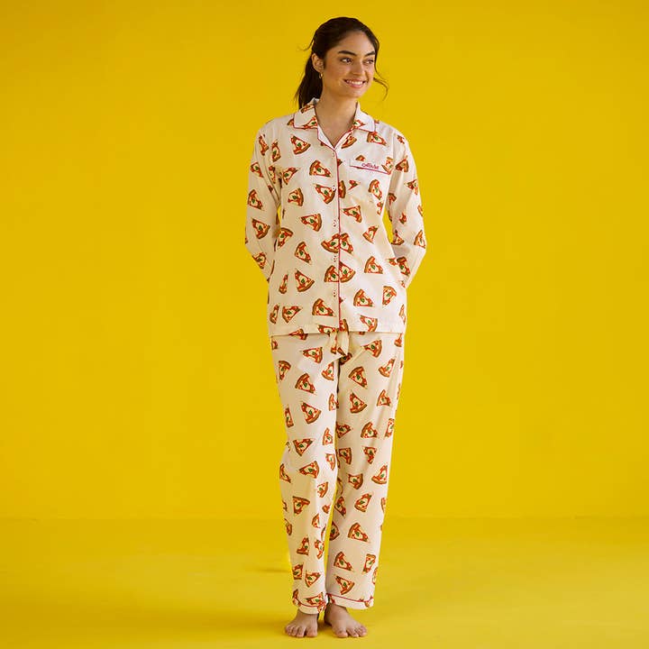Women Pizza Party Pima Pajama Set for wholesale by Little West Street