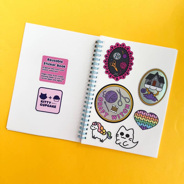 Kitty With A Cupcake - Wholesale Notebook - Sticker Hoard Reusable Sticker Book3