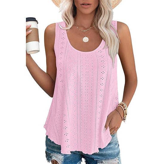 Lovesoft - Wholesale Tanktop - Dames - Dames zomerse losvallende mouwloze top met ronde hals20