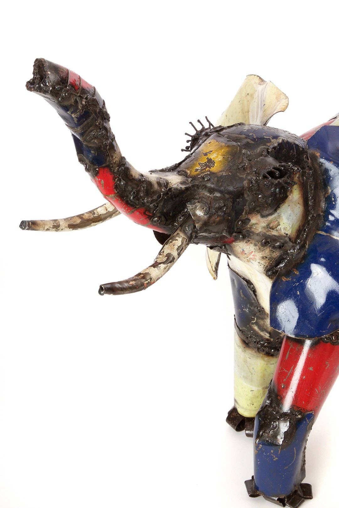 Swahili | AFRICAN MODERN - Wholesale Sculpture - Colorful Recycled Oil Drum Elephant Sculptures5