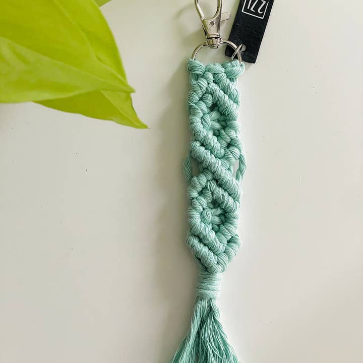 27 and Looming - Wholesale Keychain - Women's - Diamond Macrame Keychain, Boho, Bag Charm, Accessory, Woven2