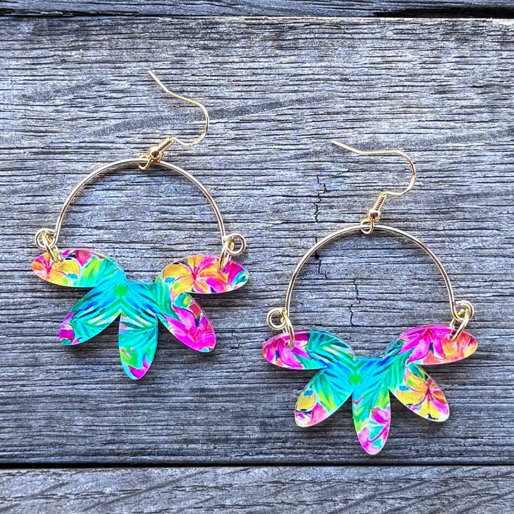 Remix Flowers - Tropical Dreams - Acrylic Earrings for wholesale by Be Like Missy