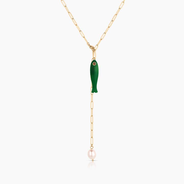 Fortuna Jade Lariat Necklace for wholesale by THATCH