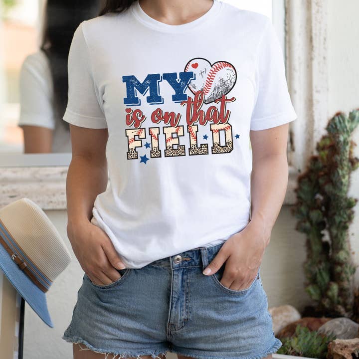 DTF TRANSFER - 3987 My <3 Is On That Field Distressed for wholesale by dBoldTees & DTF Transfers