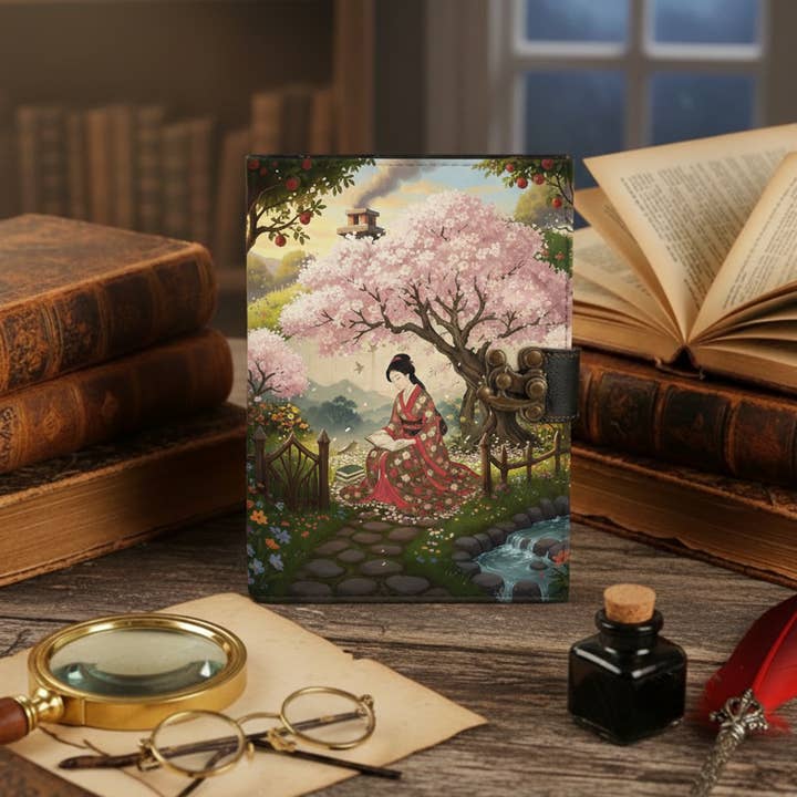 Kirsebærblomst Sakura Matsuri Læderjournal for engroshandel hos MNM HANDICRAFTS