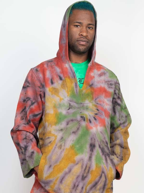 Rasta Tie-Dye Baja Hoodie voor wholesale door Lakhays Collection Inc.
