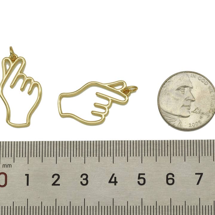 BestBeads&Beyond - Wholesale Individual Charm/Pendant - Love You Hand Gesture Charm, Sku#F1465