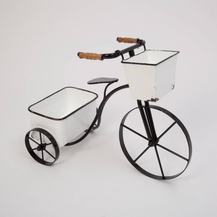 The Gerson Companies - Wholesale Decorative Tabletop Object - 17.7"L Metal Tricycle w/ 2 Pla2
