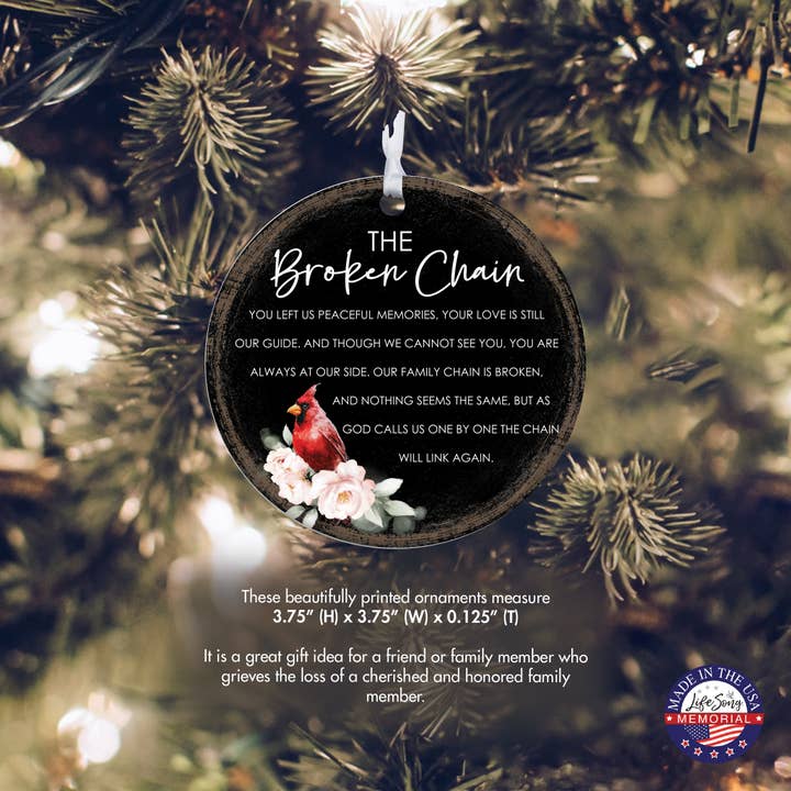 LifeSong Milestones - Wholesale Ornament - Cardinal Christmas Remembrance: The Broken Chain Ornament4