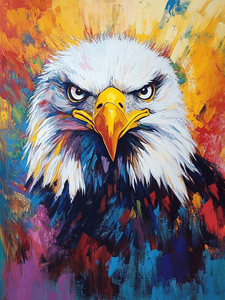 Abstract Bald Eagle #1 - Abstract Art - Nature Wildlife Wall Art – 8″x10″ Artwork – 11″x14″ Matte for wholesale by Mowbi