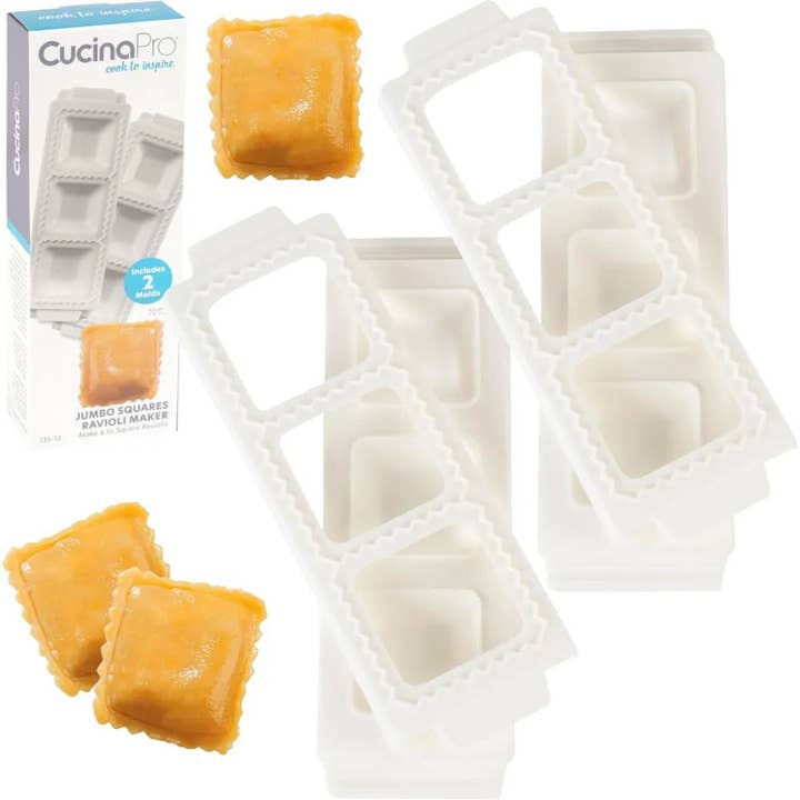 CucinaPro 2" Square Shaped Ravioli Molds (2 Pack) - Makes 3 for wholesale by CucinaPro