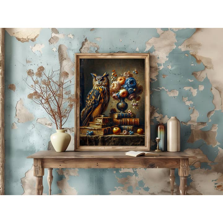 Salty Alyce - Vendita all'ingrosso Stampa artistica - Decorazione da parete gotica vintage blu e oro 136RD 2