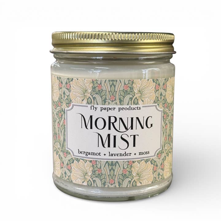 Morgentåge 9oz Sojalys Bergamot + Lavendel + Mos for engroshandel hos Fly Paper Products