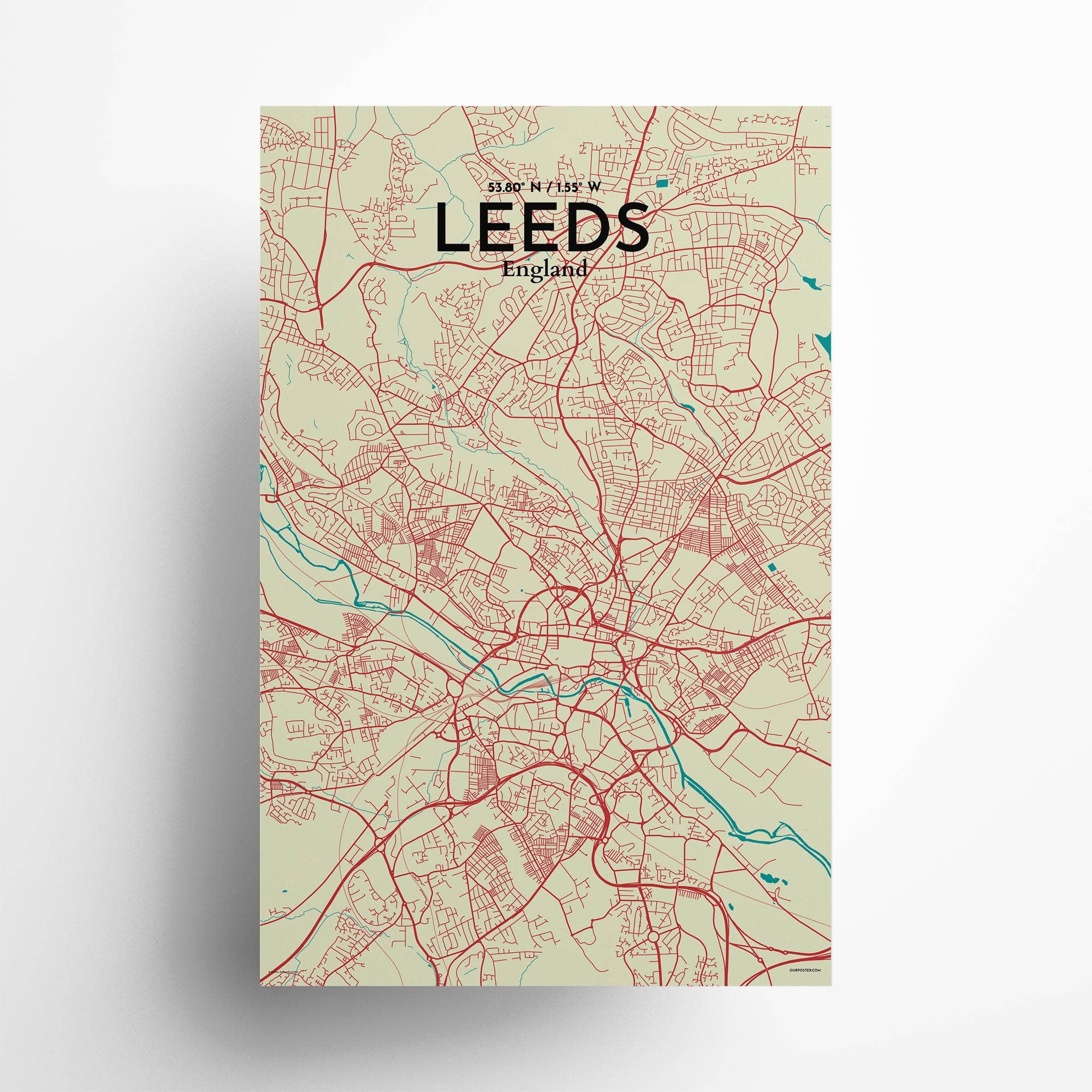 OurPoster.com – wholesale Poster – Leeds karta affisch136