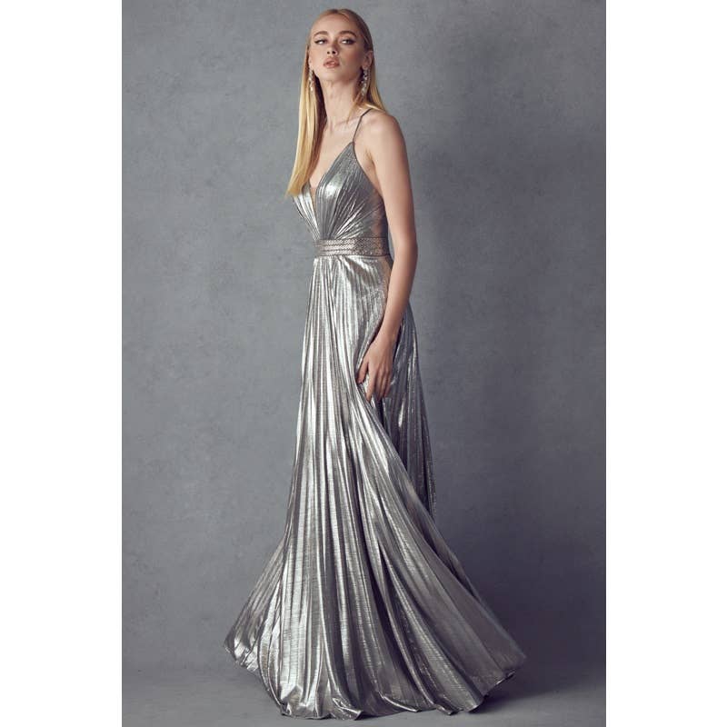 Juliet - Wholesale Gown - Women's - PLEATED V-NECK PROM EVENING DRESS2