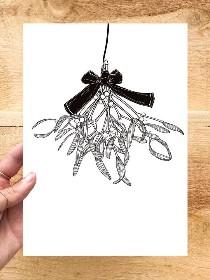 Mistletoe Print for wholesale by Wren and Rose