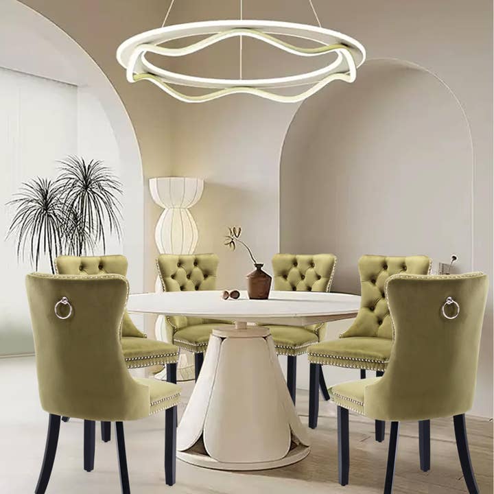 Modern Home Touch – wholesale Chair – Shena Set of 2 Velvet Kitchen Dining Chairs Knocker Back5