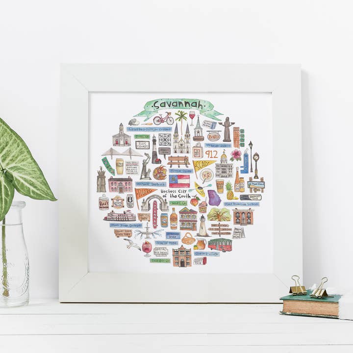 Green Blanky Studio - Wholesale Art Print - Savannah, GA Icon Watercolor Print