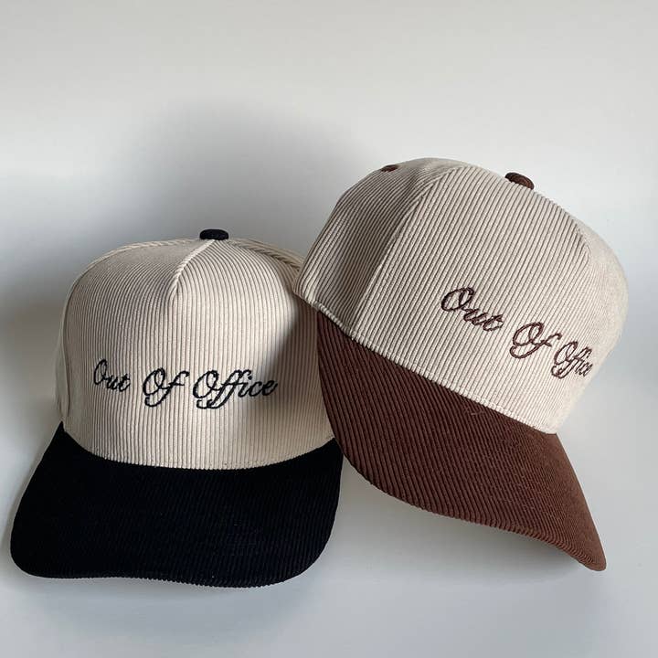 Out of Office Corduroy Cap for wholesale by Prk Studios