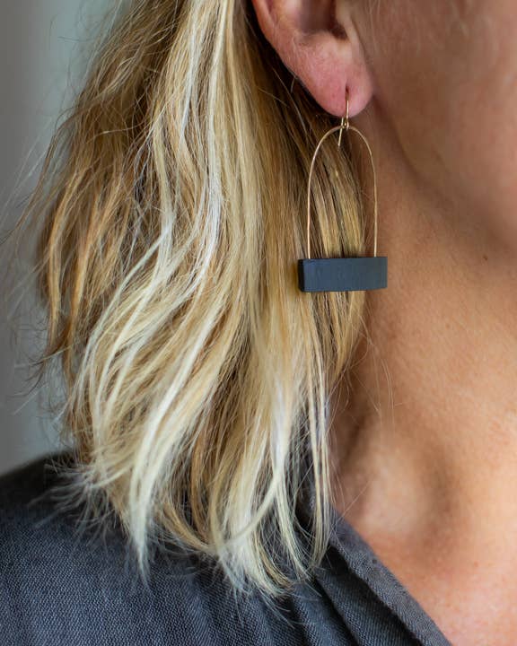 REMOVED BRAND - Wholesale Dangle Earrings - Birdcage Earrings - Black Clay1