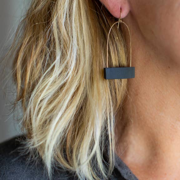 REMOVED BRAND - Wholesale Dangle Earrings - Birdcage Earrings - Black Clay1