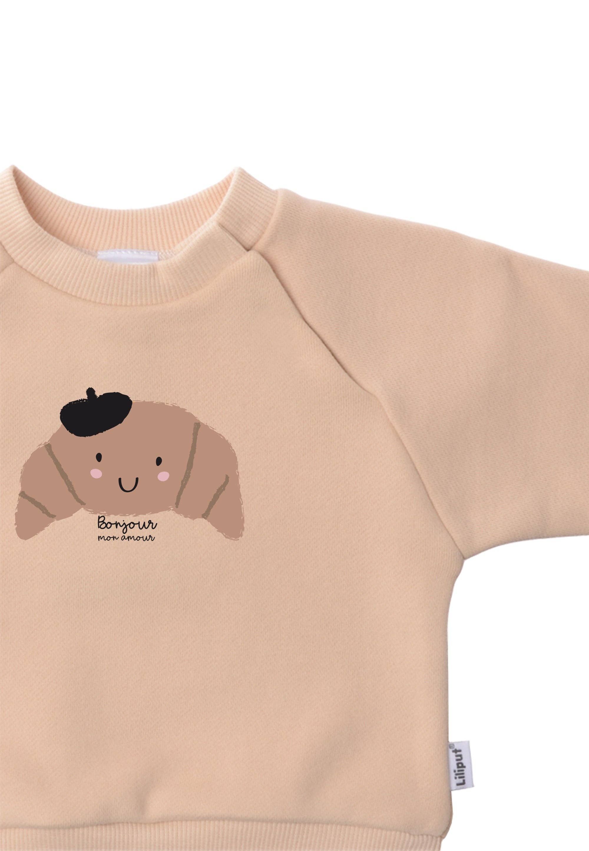 Liliput – wholesale Sweatshirt - Barn – Beige sweatshirt med croissanttryck2
