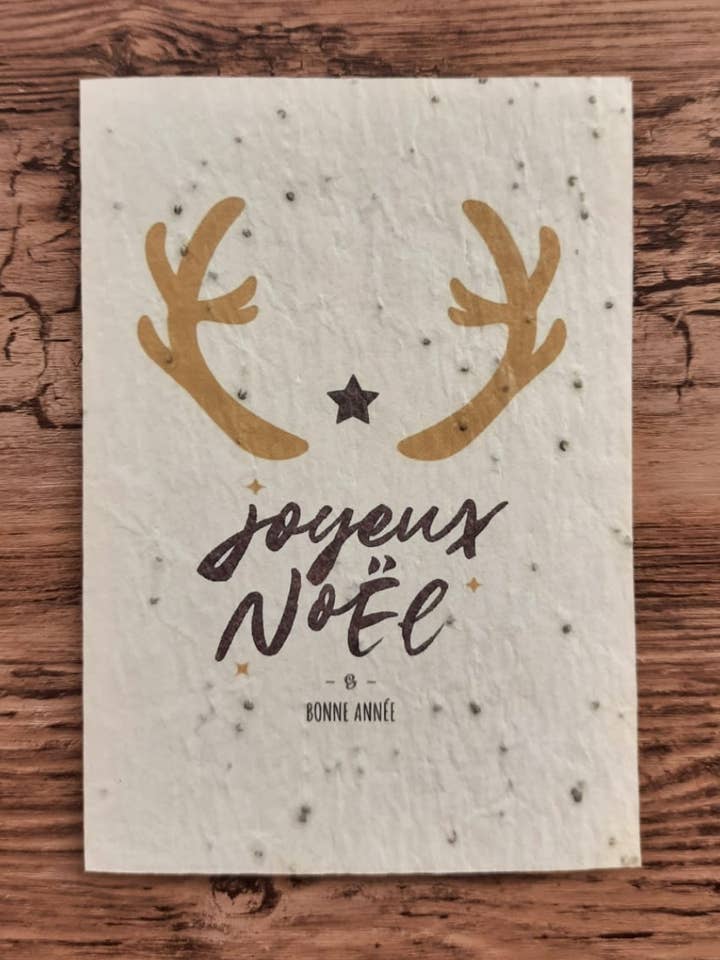 Cartão para plantar - Feliz Natal e Bom Ano Novo por atacado de Des Mots Qui Fleurissent
