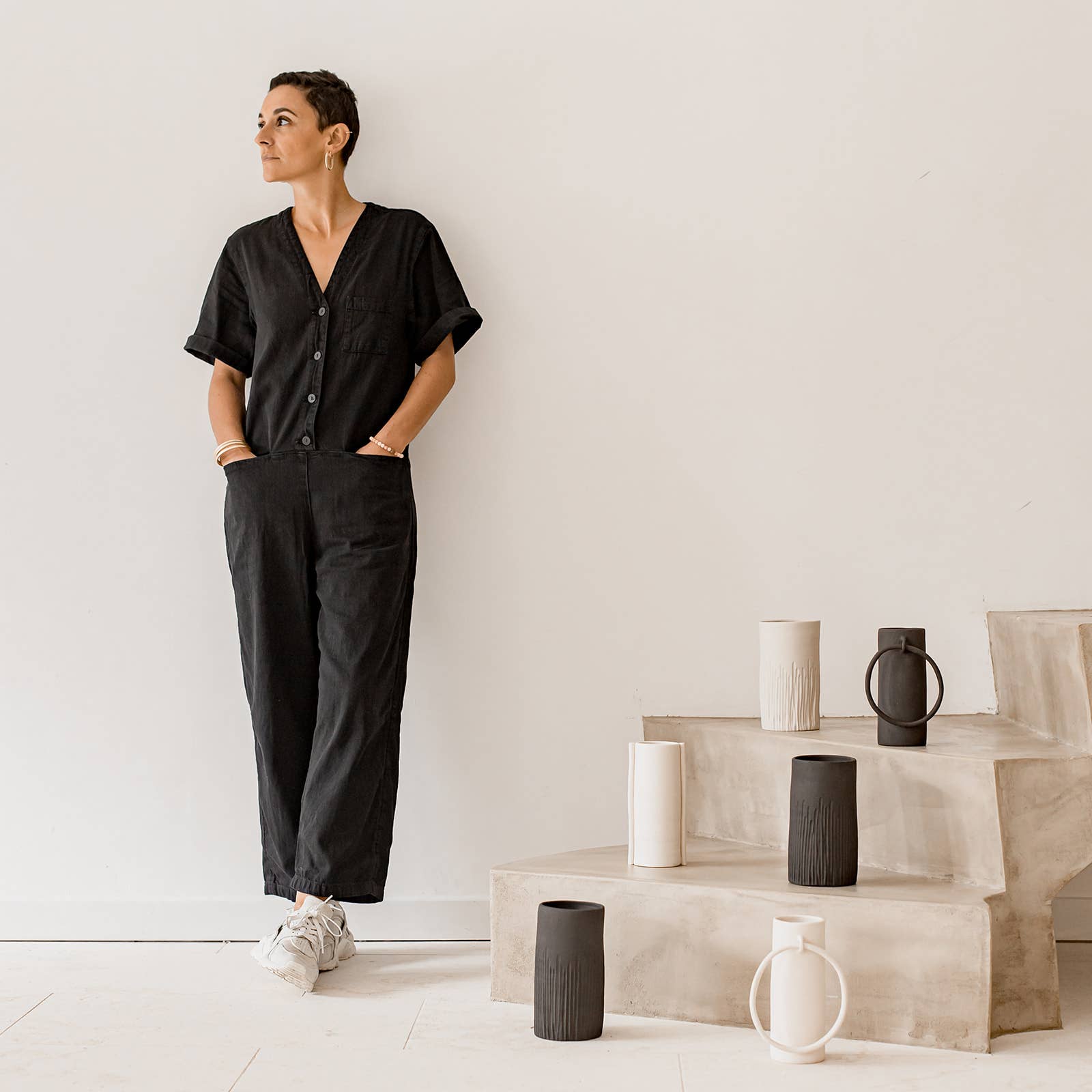 Claycraft - Wholesale Vase - Handmade raw fine ceramic soliflore vase design6