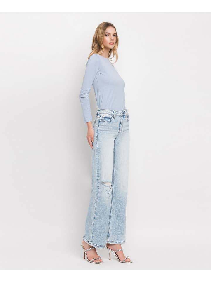 REDESCUBRIR VAQUEROS ANCHOS DE TALLE SUPERALTO PARA CONTROL DE BARRIGA LV1312 de venta al por mayor en Faire5