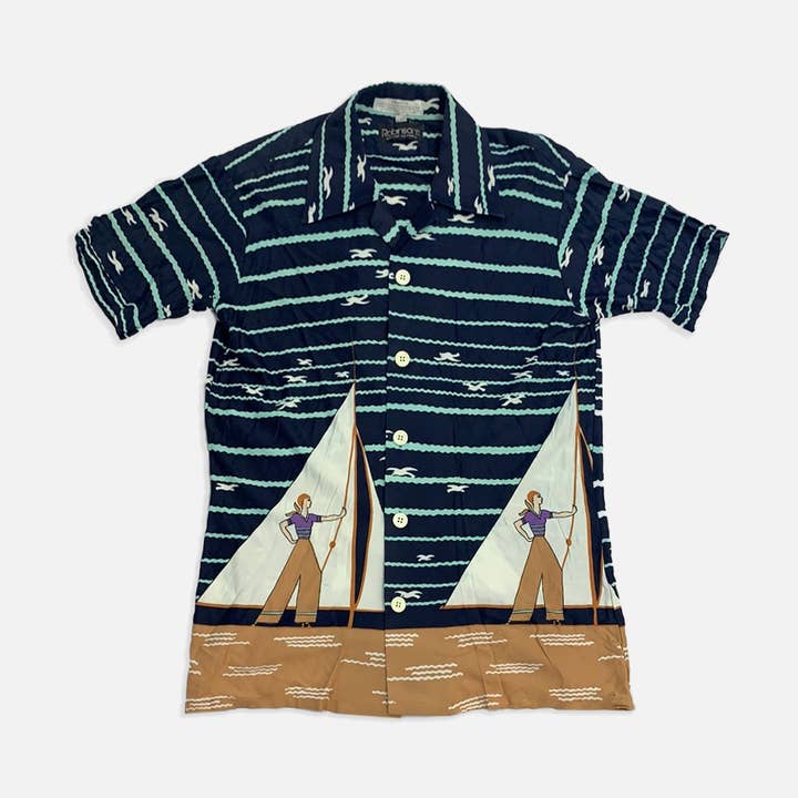 Chemise à manches courtes vintage Robinsons Southern California pour la vente par The Era NYC