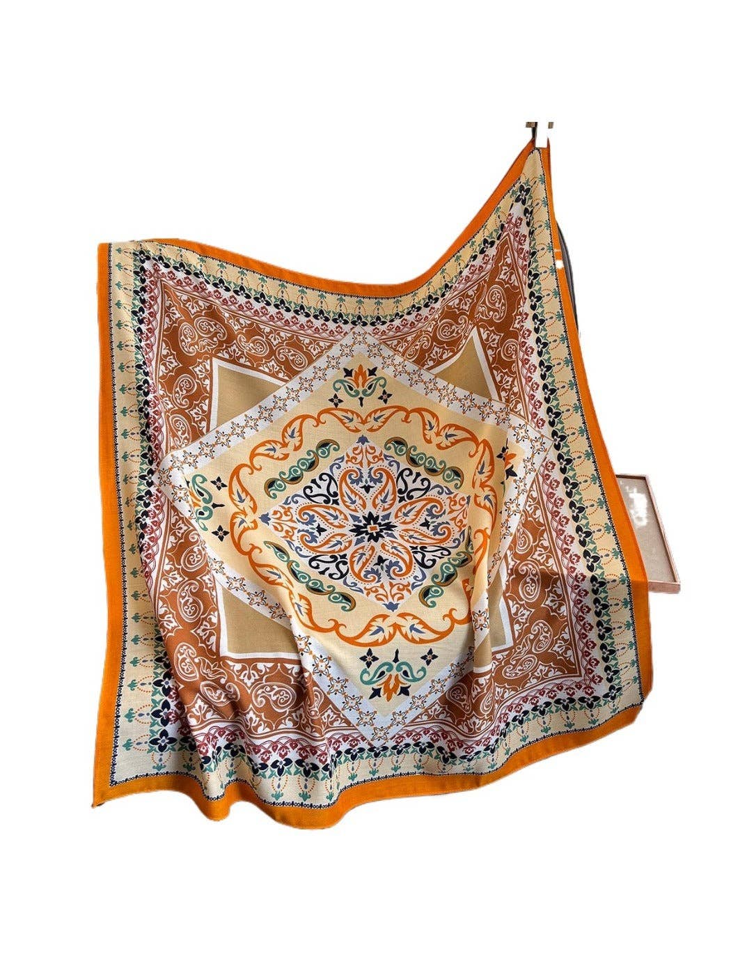 Funkyrel® Atzbranding Limited - Wholesale Scarf - Women's - Scarvii - 35'' Vintage Boho Print Square Scarf - Chic & Classic0