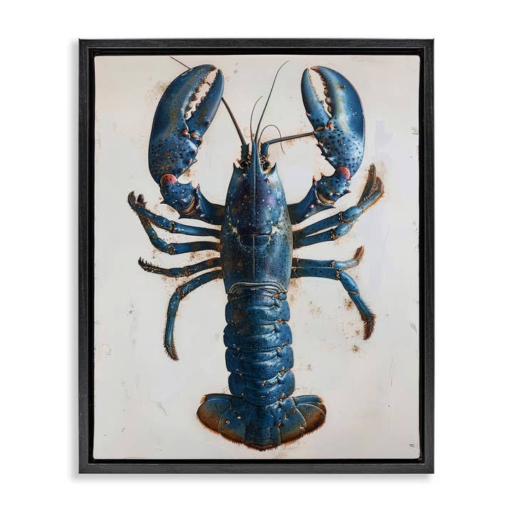 Cyan Crustacean Lobster Floater Framed Art for wholesale by Stupell Industries