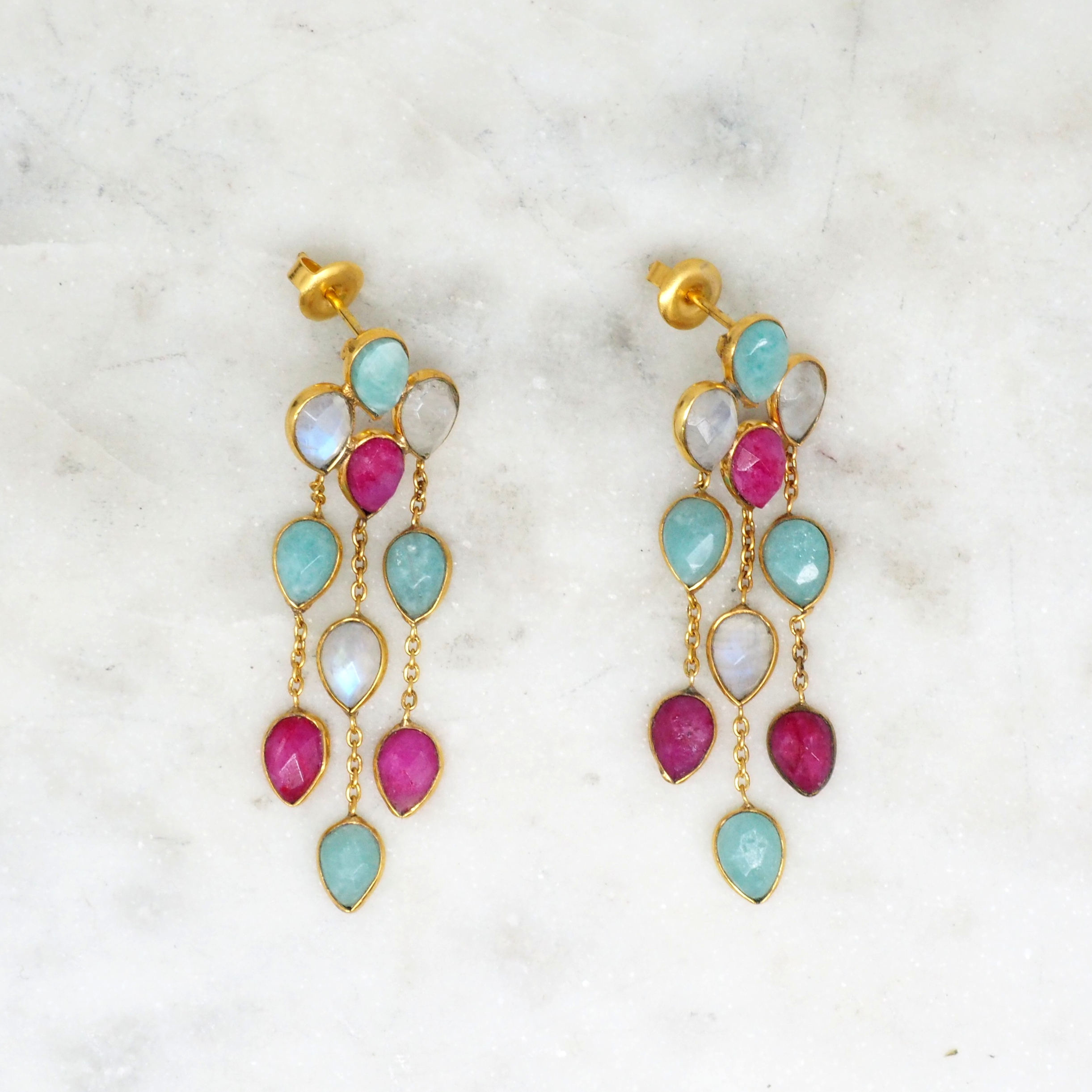 NIIKI PARIS – wholesale Hängande örhängen – Dynasti - Amazonit NCE1147AZ0