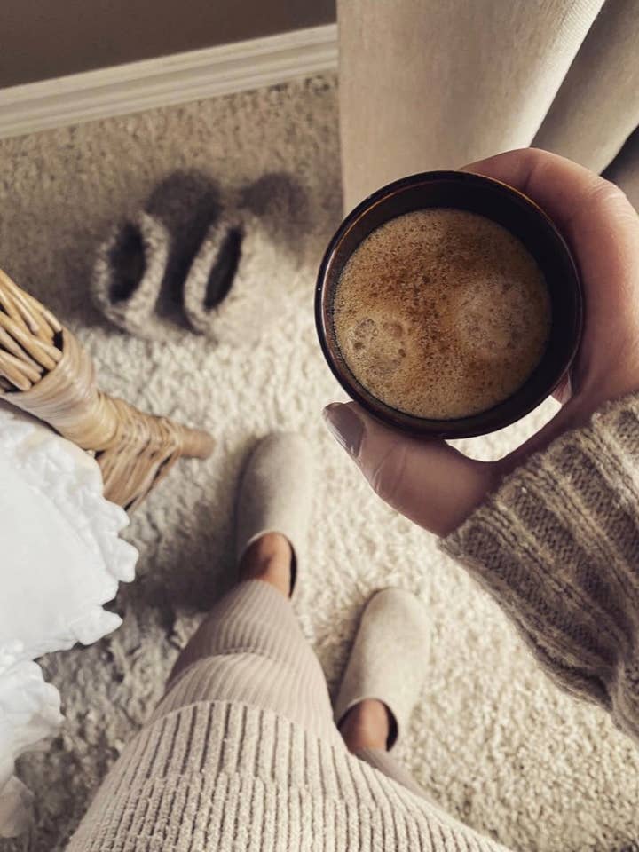 The Cozy Sheep - Wholesale Slides - Women's - Felted slippers with leather sole — Beige5