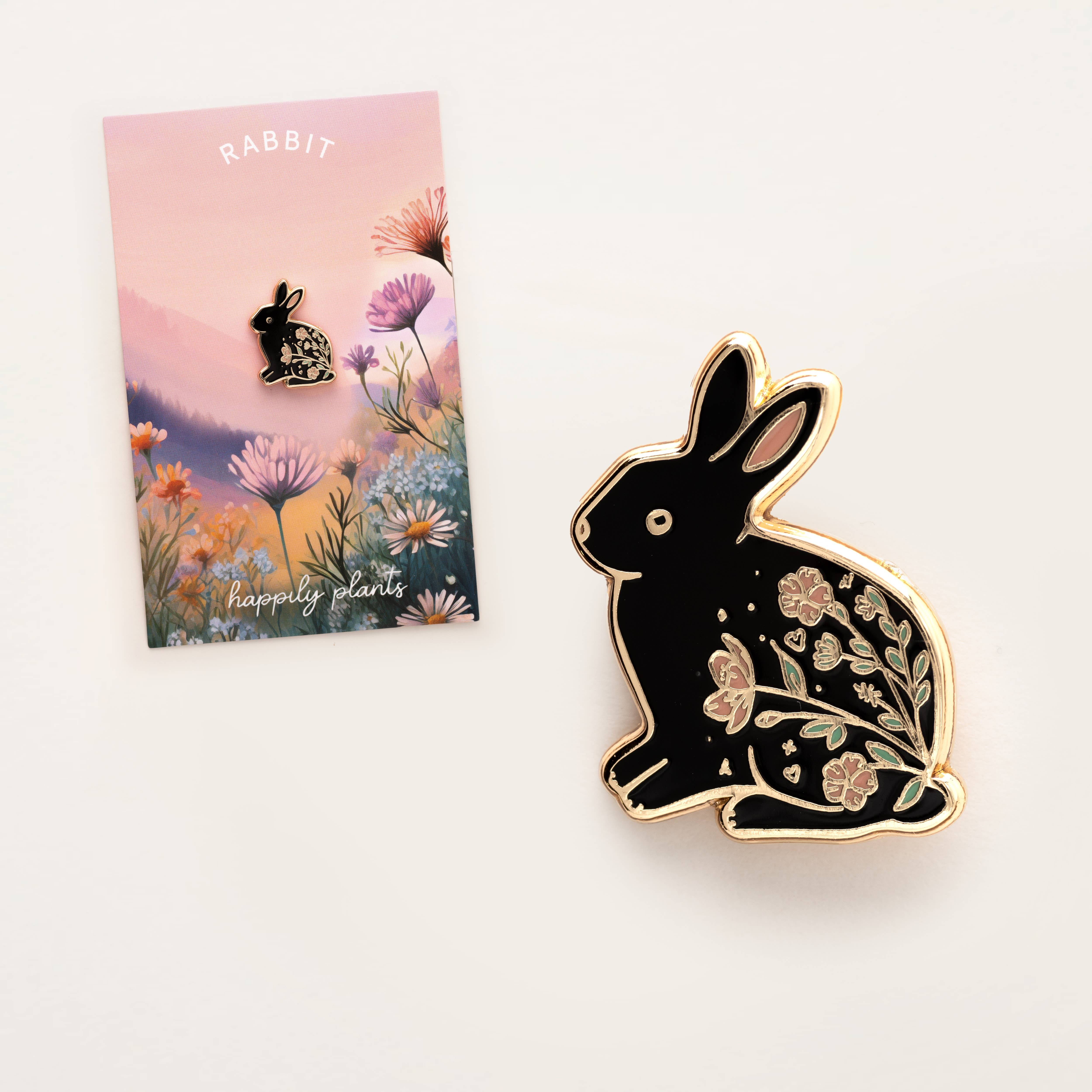 Happily Plants - Wholesale Lapel Pin/Button - Rabbit Lapel Pin, Bunny Garden Wildlife Gifts2