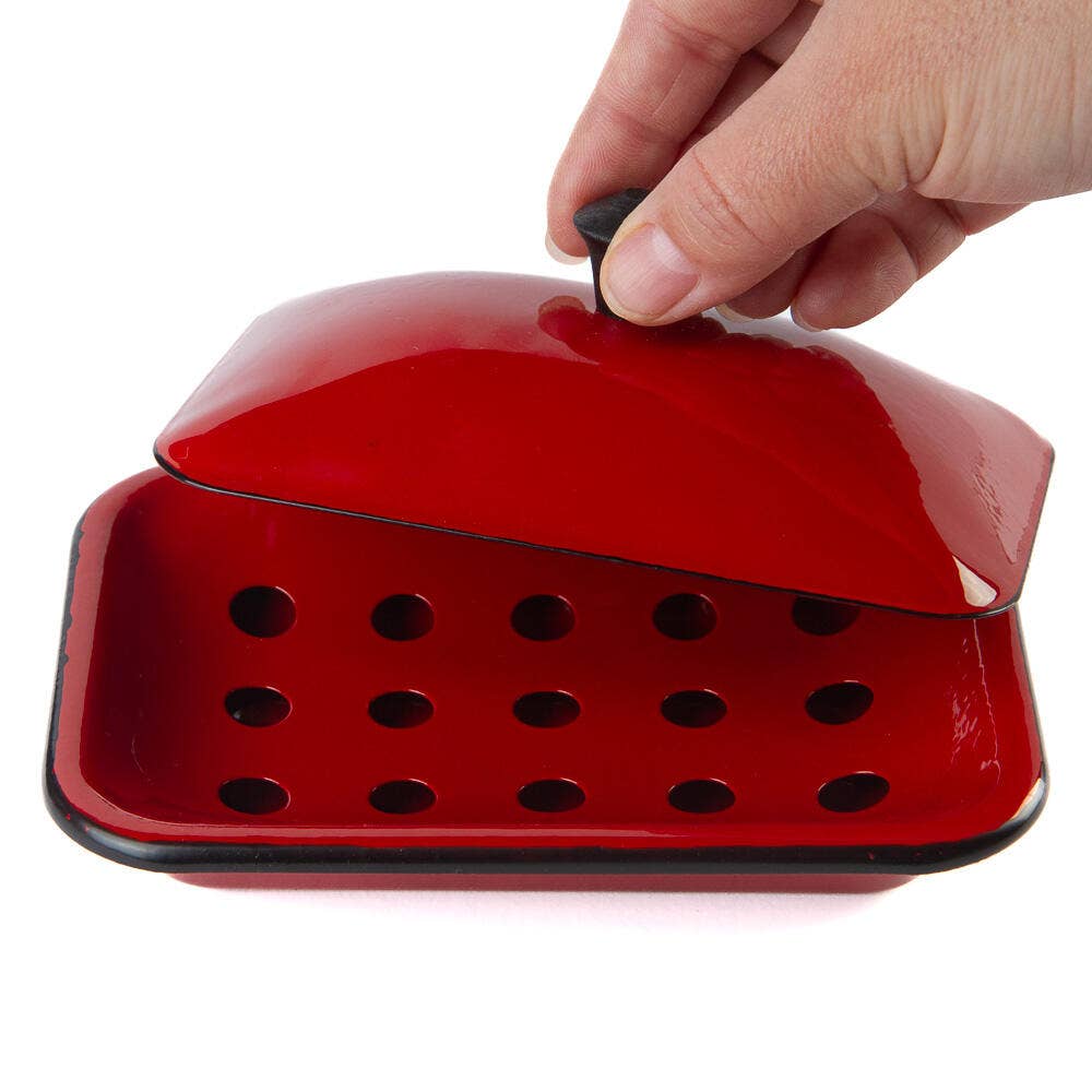 Factory Direct Craft - Vente Porte-savons de bain - Porte-savon en émail avec couvercle - Couleur au choix0