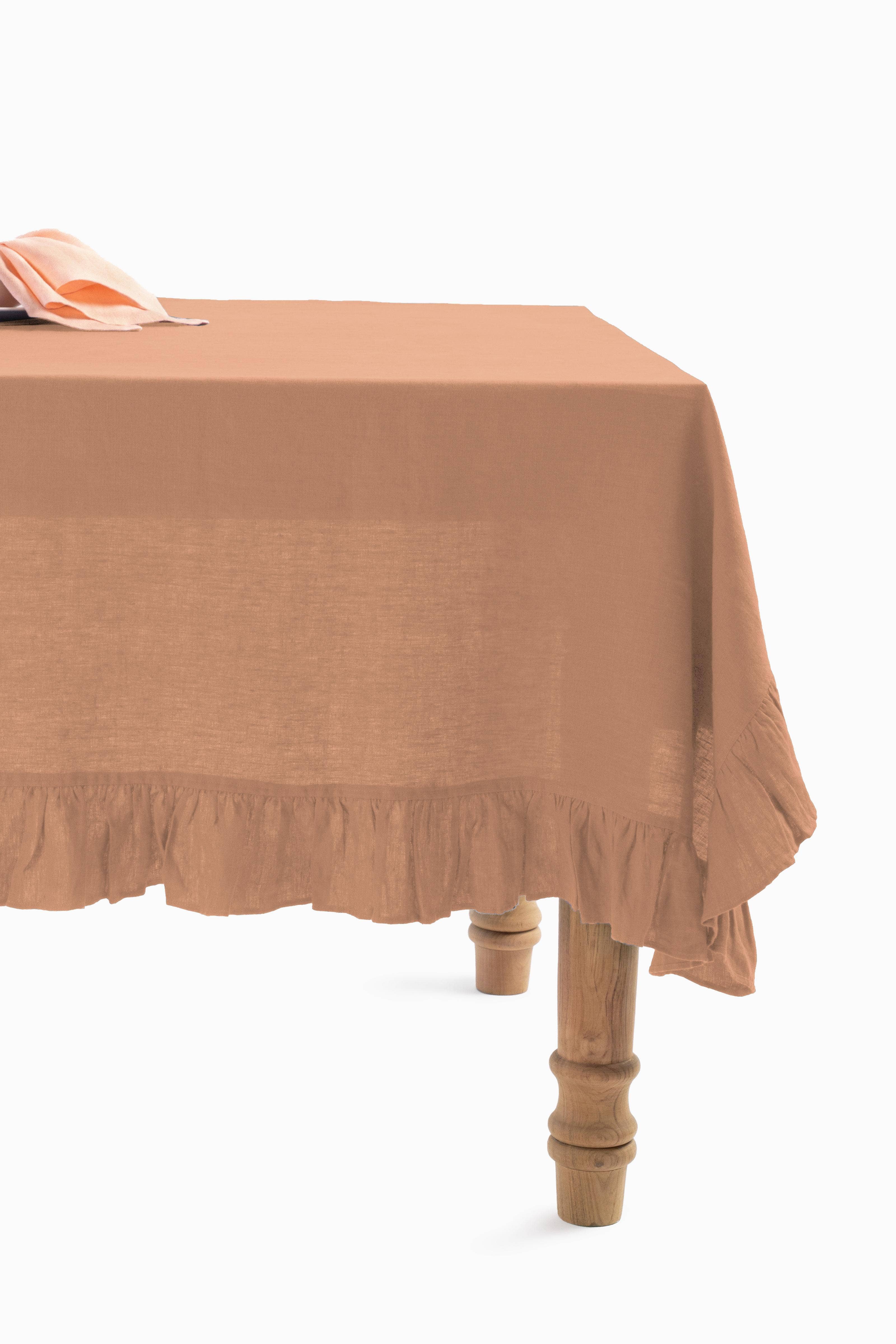 Live Linen - Wholesale Tablecloth - Linen Tablecloth with Ruffle Trim – Classic14