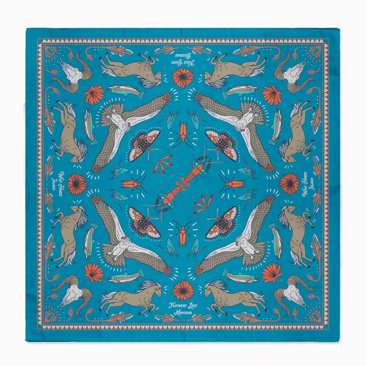 Wild Horse Island, Flathead Lake, Montana Bandana - NEW for wholesale by Field Guide Designs